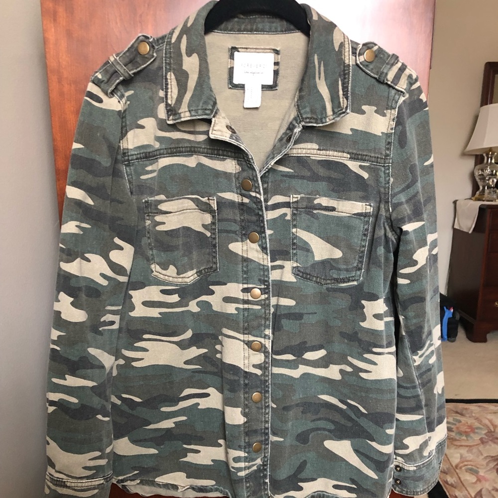 Forever 21 Camo Denim Jacket